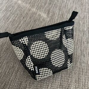 PINK Victoria's Secret Polka Dot Rubber Mesh Cosmetic Bag